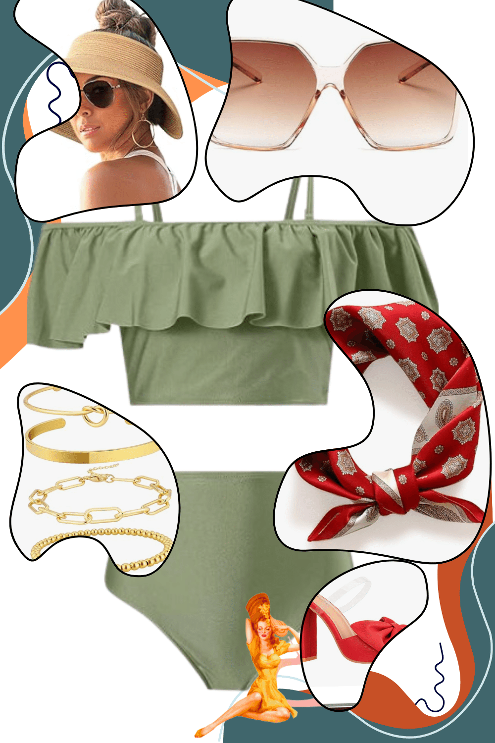 Brown Red Modern Photo Collage Food Pinterest Pin (1)